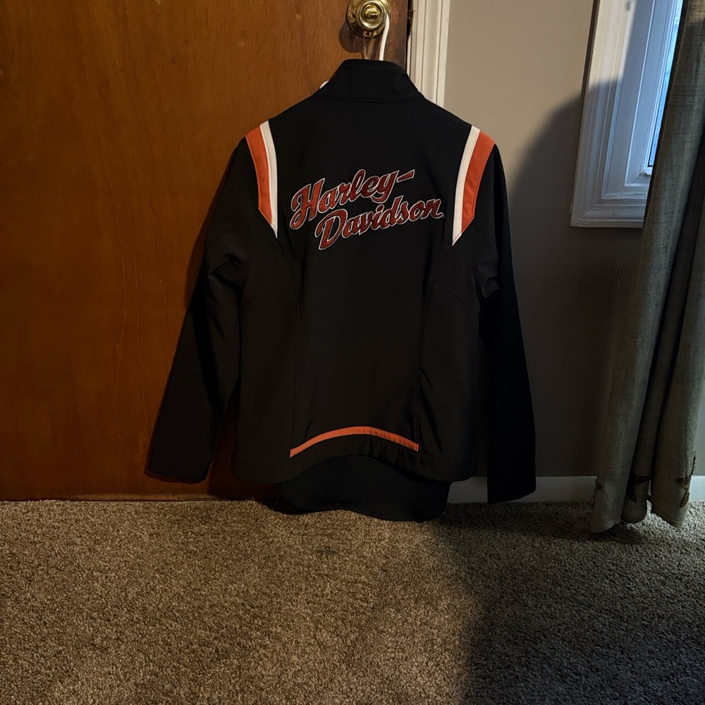 Harley-Davidson Black Jacket with Orange Highlights
